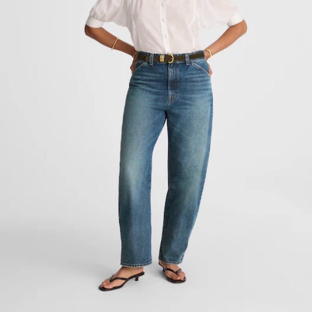 Madewell Petite Curvy Balloon Jean in Greendale Wash  28P NWT